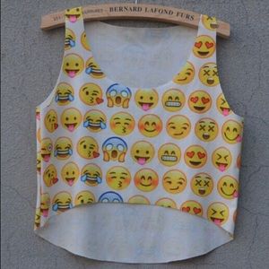 Emoji Print Cropped Top